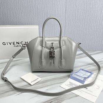 Givenchy Mini Antigona Bag Silver Leather 23 x 27 x 13 cm
