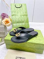 Gucci Women's Interlocking G Thong Sandal Black - 1