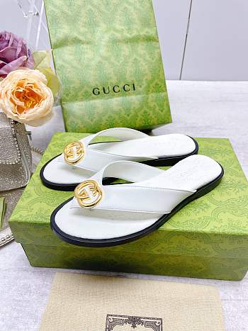 Gucci Women's Interlocking G Thong Sandal White