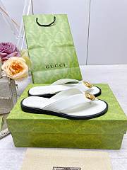 Gucci Women's Interlocking G Thong Sandal White - 6