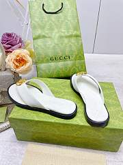 Gucci Women's Interlocking G Thong Sandal White - 5