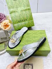 Gucci Women's Interlocking G Thong Sandal Silver - 4