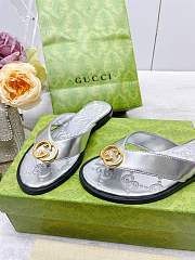 Gucci Women's Interlocking G Thong Sandal Silver - 3