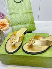 Gucci Women's Interlocking G Thong Sandal Golden - 5