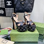 Gucci Women's Interlocking G Studs Sandal Black - 1