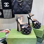 Gucci Women's Interlocking G Studs Sandal Black - 5