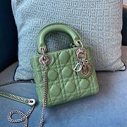 Dior Mini Lady Bag Green Lambskin Size 17 x 15 x 7 cm - 1