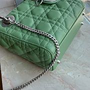 Dior Mini Lady Bag Green Lambskin Size 17 x 15 x 7 cm - 6