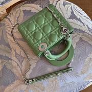 Dior Mini Lady Bag Green Lambskin Size 17 x 15 x 7 cm - 4
