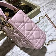Dior Mini Lady Bag Powder Pink Lambskin Size 17 x 15 x 7 cm - 5