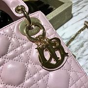 Dior Mini Lady Bag Powder Pink Lambskin Size 17 x 15 x 7 cm - 4