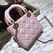 Dior Mini Lady Bag Powder Pink Lambskin Size 17 x 15 x 7 cm - 2