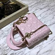 Dior Mini Lady Bag Powder Pink Lambskin Size 17 x 15 x 7 cm - 3