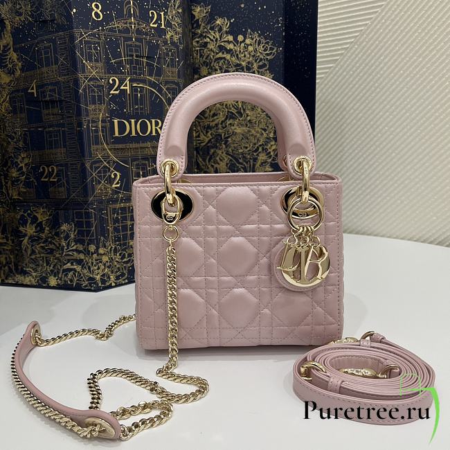 Dior Mini Lady Bag Blush Pink Lambskin Size 17 x 15 x 7 cm - 1