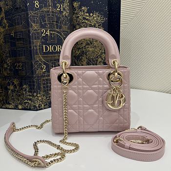 Dior Mini Lady Bag Blush Pink Lambskin Size 17 x 15 x 7 cm