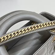 Dior Mini Lady Bag Gray Lambskin Size 17 x 15 x 7 cm - 6