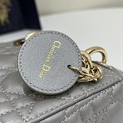 Dior Mini Lady Bag Gray Lambskin Size 17 x 15 x 7 cm - 5