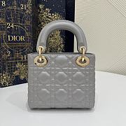 Dior Mini Lady Bag Gray Lambskin Size 17 x 15 x 7 cm - 4