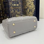 Dior Mini Lady Bag Gray Lambskin Size 17 x 15 x 7 cm - 3