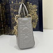 Dior Mini Lady Bag Gray Lambskin Size 17 x 15 x 7 cm - 2