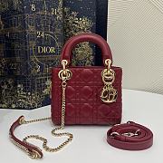 Dior Mini Lady Bag Red Lambskin Size 17 x 15 x 7 cm - 1