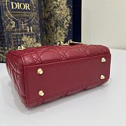 Dior Mini Lady Bag Red Lambskin Size 17 x 15 x 7 cm - 5