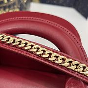 Dior Mini Lady Bag Red Lambskin Size 17 x 15 x 7 cm - 4