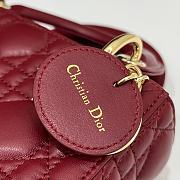 Dior Mini Lady Bag Red Lambskin Size 17 x 15 x 7 cm - 3