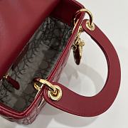Dior Mini Lady Bag Red Lambskin Size 17 x 15 x 7 cm - 2