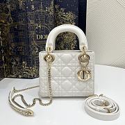 Dior Mini Lady Bag White Lambskin Size 17 x 15 x 7 cm - 1