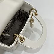 Dior Mini Lady Bag White Lambskin Size 17 x 15 x 7 cm - 5