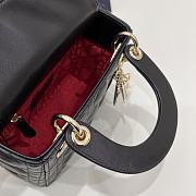 Dior Mini Lady Bag Black Lambskin Size 17 x 15 x 7 cm - 6