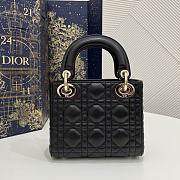 Dior Mini Lady Bag Black Lambskin Size 17 x 15 x 7 cm - 3