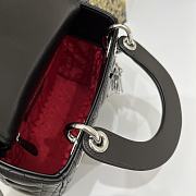 Dior Mini Lady Bag Black Lambskin & Silver Hardware Size 17x15x7 cm - 5