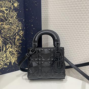 Dior Micro Lady Bag Black Cannage Calfskin with Diamond Motif 12x10x5 cm