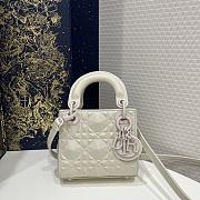 Dior Micro Lady Bag White Cannage Calfskin with Diamond Motif 12x10x5 cm - 1