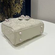 Dior Micro Lady Bag White Cannage Calfskin with Diamond Motif 12x10x5 cm - 2