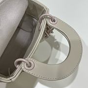 Dior Micro Lady Bag White Cannage Calfskin with Diamond Motif 12x10x5 cm - 5