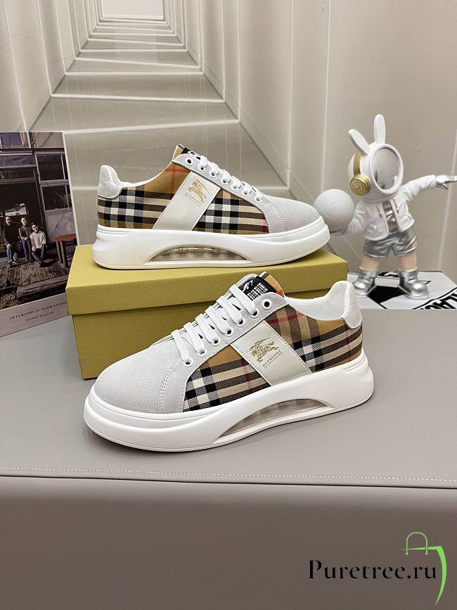 Burberry Vintage Check White Men's Sneakers  - 1
