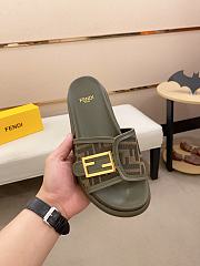 Fendi Feel Khaki Fabric Slides - 5