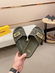 Fendi Feel Khaki Fabric Slides - 3