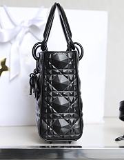 Dior Small Lady Bag Black Cannage Calfskin with Diamond Motif 20x16.5x8 cm - 2