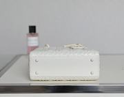 Dior Small Lady Bag White Cannage Calfskin with Diamond Motif 20x16.5x8 cm - 2