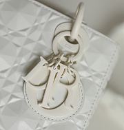 Dior Small Lady Bag White Cannage Calfskin with Diamond Motif 20x16.5x8 cm - 6