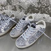  Golden Goose Superstar Distressed Glittered Leather Sneakers - 6