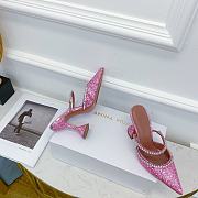 Amina Muaddi Gilda Mule Pink Sequins - 2