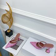 Amina Muaddi Gilda Mule Pink Sequins - 5