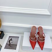 Amina Muaddi Gilda Mule Red Sequins - 1