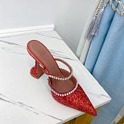 Amina Muaddi Gilda Mule Red Sequins - 6