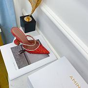 Amina Muaddi Gilda Mule Red Sequins - 3